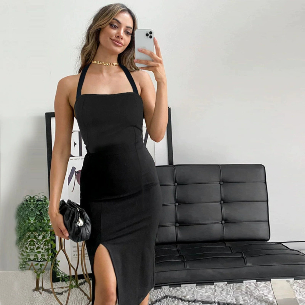 ZARA Summer Elegant Sexy Backless Halter Neck Dress New Arrival Factory Direct